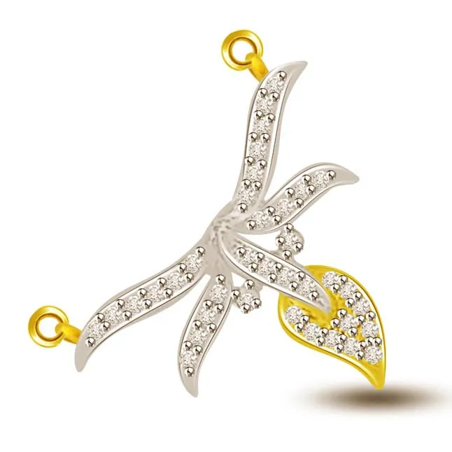 Wings Of Fire Diamond & Gold Leaf Pendants