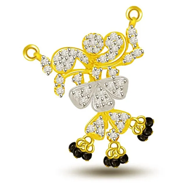 Beautiful Ballerina Diamond & Gold Mangalsutra Pendants