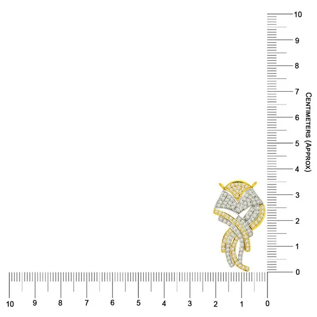 Stylish 0.57ct Two Tone Diamond & Gold Pendants