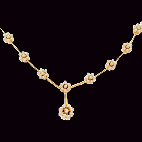 1.76 cts Flower Shape Diamond Necklace (DN28)
