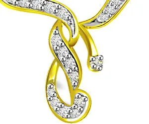With You Forever Yellow Gold Diamond Pendants Necklaces
