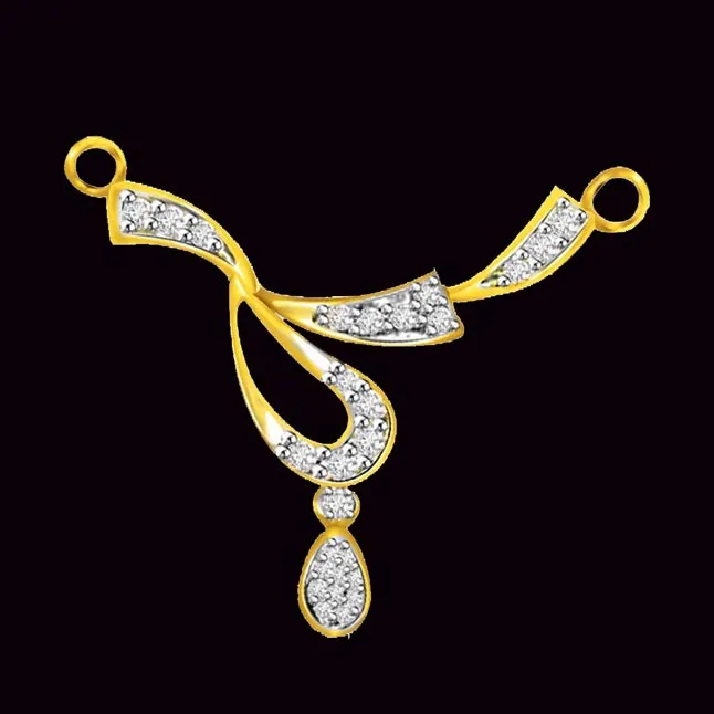 Dew Drop Of Life Two Tone Diamond Necklace Pendant (DN281)