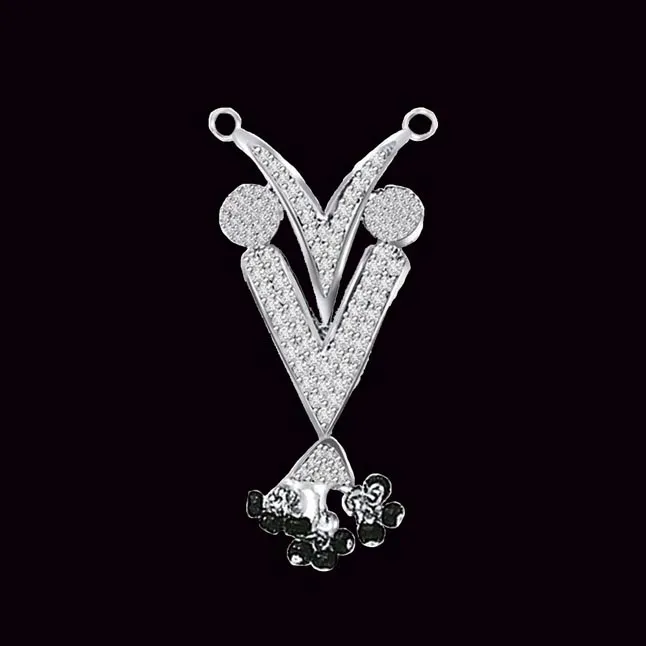 Modern Day Mangalsutra Pendants In White Gold For Her