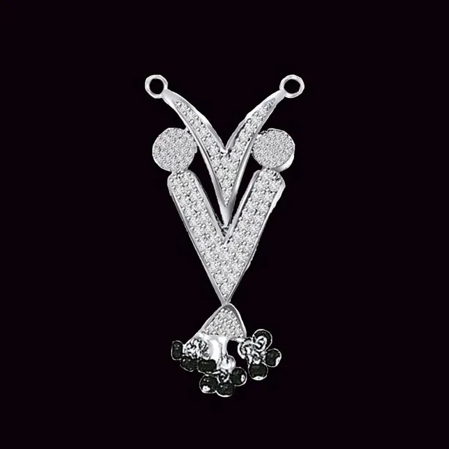 Modern Day Mangalsutra Pendant In White Gold For Her (DN284)