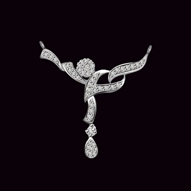 Reaching The Sky White Gold Diamond Pendant (DN291)