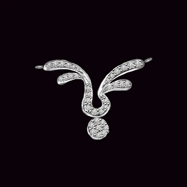 Magic of waves Beautiful Diamond Neckalce Pendant in 14kt White Gold (DN293)