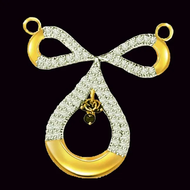 0.62cts White Diamond Stylish Mangalsutra Pendant (DN301)