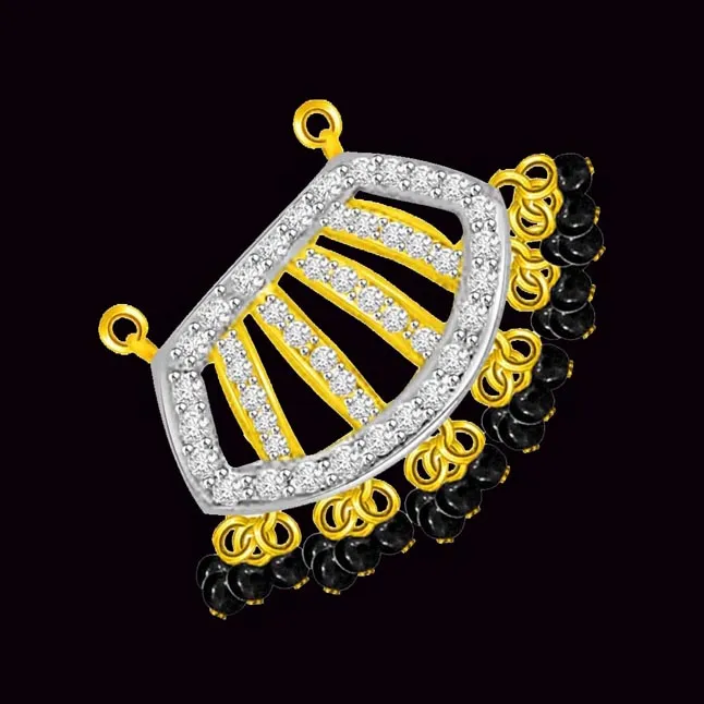 Fanciful Two Tone Diamond Mangalsutra Pendant For My Love (DN307)