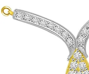 Flamboyant Two Tone Diamond & Gold Pendants For Her