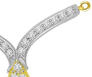 Flamboyant Two Tone Diamond & Gold Pendants For Her