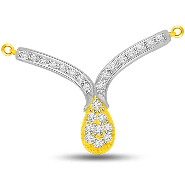 Flamboyant Two Tone Diamond & Gold Pendants For Her