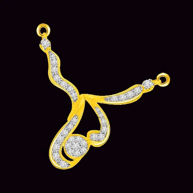 0.32cts Yellow Gold Fashionable Diamond Pendant (DN311)