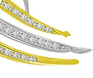 Spiraling Strips Two Tone Fancy Diamond Pendants
