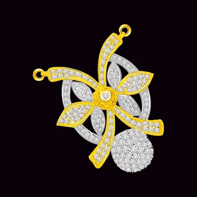 1.50cts Bow & Flower Chic Diamond Pendant Necklace (DN314)