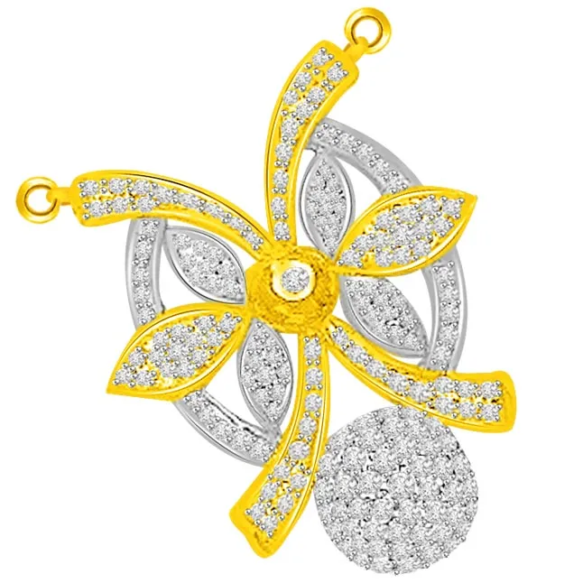 1.50ct Bow & Flower Chic Diamond Pendants Necklace