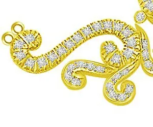 Twin Spiral Shaped 0.59cts Diamond Necklace Pendants Necklaces