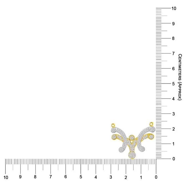 1.53cts Two Tone Stylish Diamond Necklace Pendant (DN346)