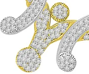 1.53ct Two Tone Stylish Diamond Necklace Pendants