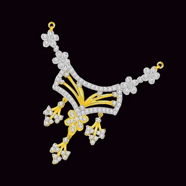 1.72ct Flowers & Stripes Diamond Necklace Pendants