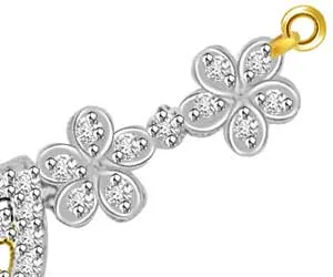 1.72ct Flowers & Stripes Diamond Necklace Pendants