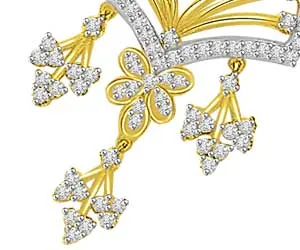 1.72ct Flowers & Stripes Diamond Necklace Pendants
