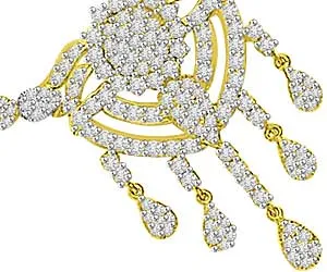 1.87ct Dew Drop Style Diamond Necklace Pendants