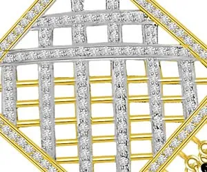 In the Box Studded 1.00ct Diamond Net Design Necklace Pendants