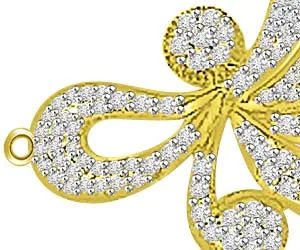 Flying Leaves Design 0.65ct Diamond Pendants Necklaces
