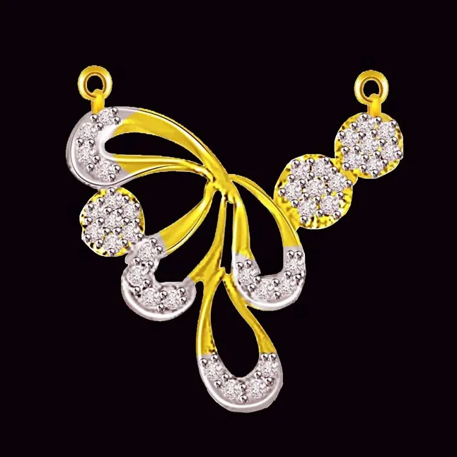 Very Stylish Two Tone Diamond Necklace Pendant (DN411)