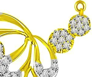 Very Stylish Two Tone Diamond Necklace Pendants