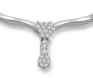 1.40 cts Diamond 14K White Gold Necklace -Diamond Necklace