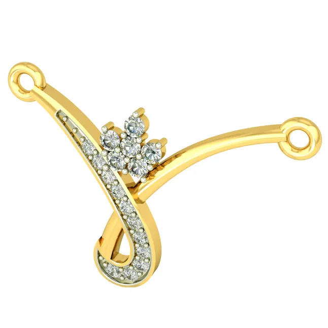 Beautiful Twist Two Tone Diamond Mangalsutra Pendant (DN436)