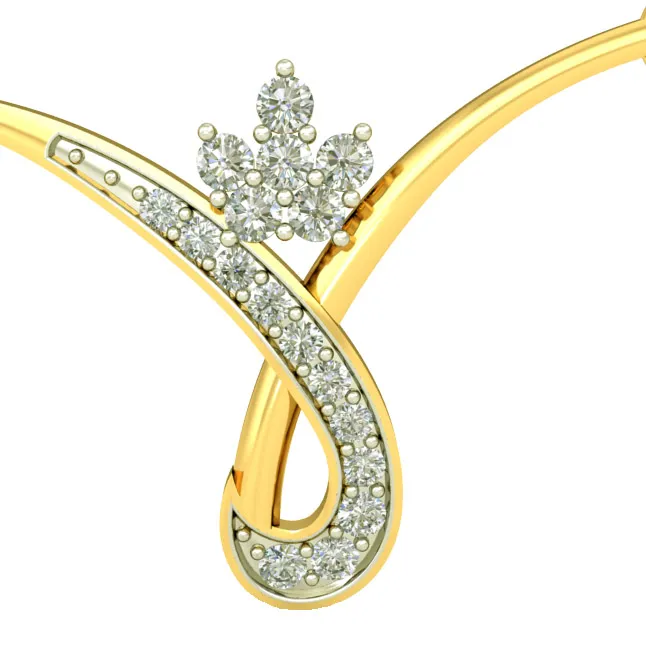 Beautiful Twist Two Tone Diamond Mangalsutra Pendants DN436 Necklaces