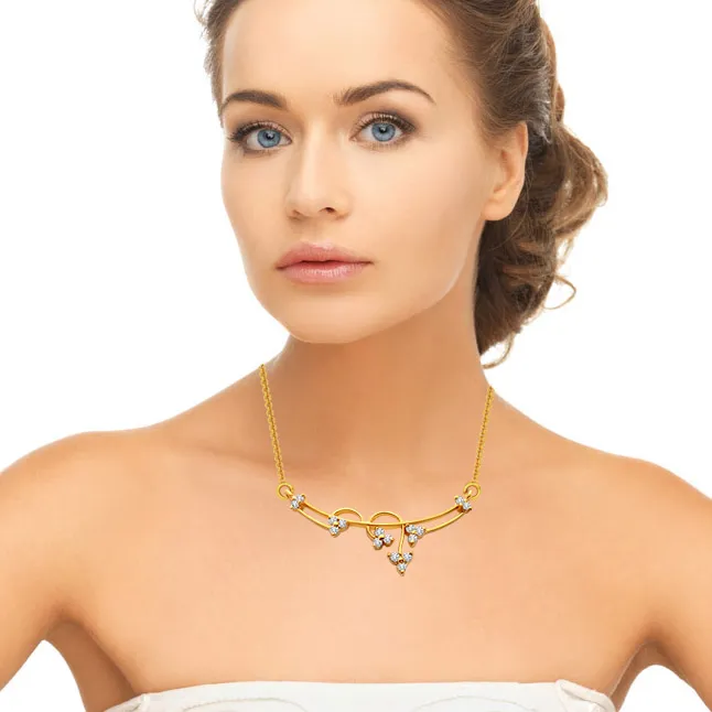 Brilliant Diamond & Gold Necklace Pendant (DN438)