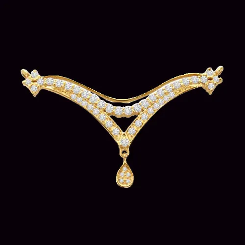 A Simple Diamond & Gold Necklace Pendant (DN60)