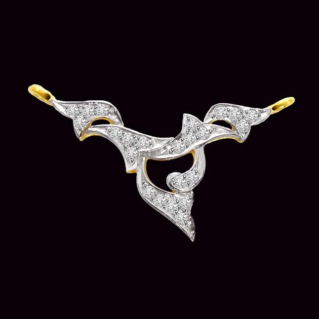 Delicate Dual Plated Diamond Necklace Pendant (DN68)