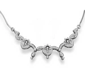 Sparkling Stars Rhodium Plated Diamond Necklace Set (DS3)