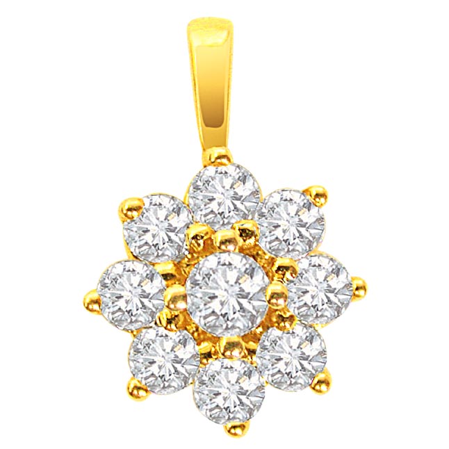 Diamond Only to you -Flower Shape Pendants