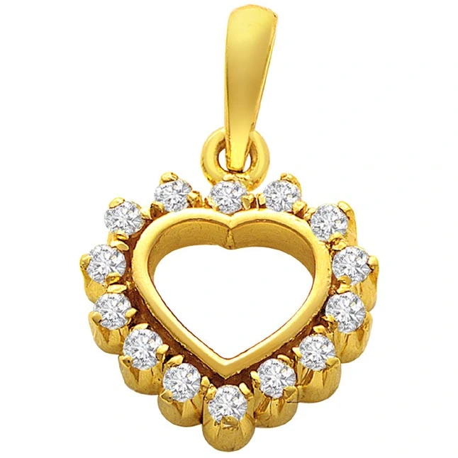 Out of the Heart Studded Eternal Heart Pendants