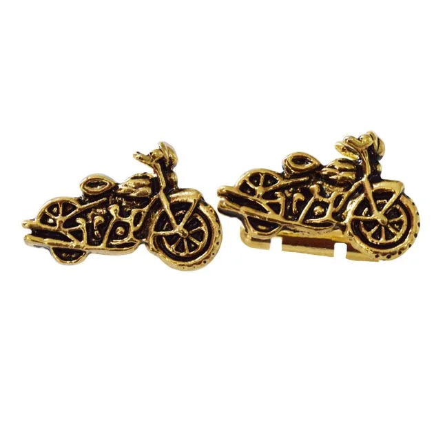 EstiloMan Motorbike Gold Plated Cufflinks for Men (EMCF1)
