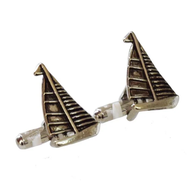 Sailing Boat Silver Plated Cufflinks for Men (EMCF2)