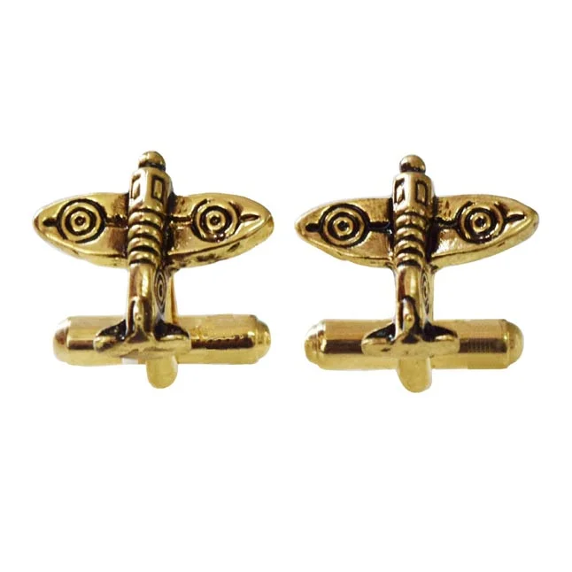 Skybound Sophisticate - Silver-Plated Airplane Cufflinks for the Dashing Gentleman (EMCF4)