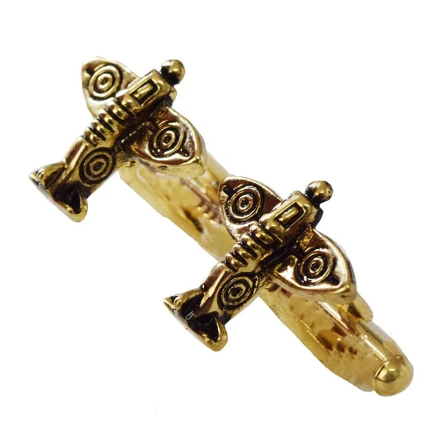 Skybound Sophisticate - Silver-Plated Airplane Cufflinks for the Dashing Gentleman (EMCF4)