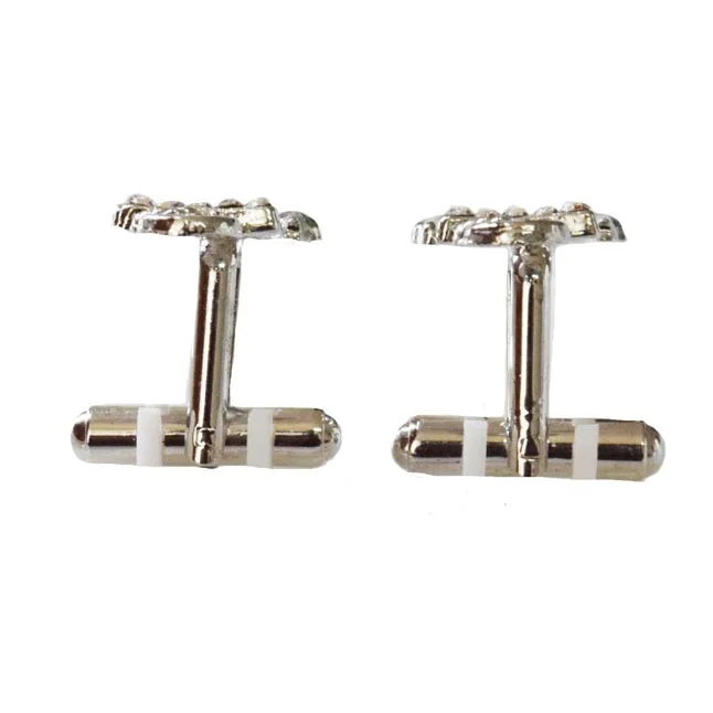 Set Sail with Style: Anchor Your Look with Our Silver-Plated Cufflinks (EMCF6)
