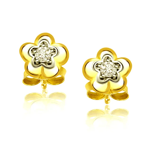 Floral Touch - Real Diamond Earrings (ER110)