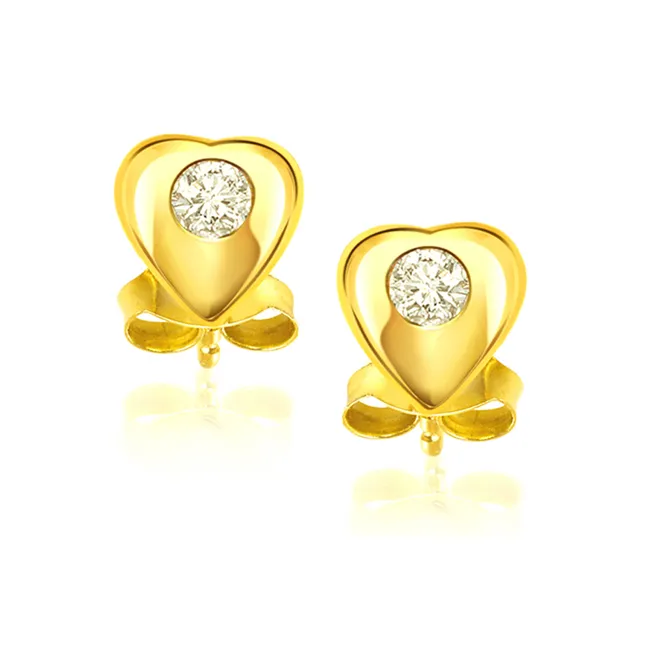 Hearty Surprise - Real Solitaire Earrings (ER112)