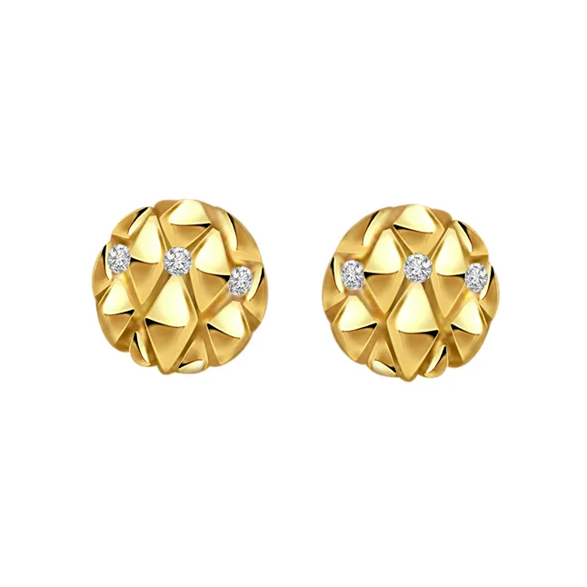 Charming Circles - Real Diamond Flower Shape Earrings (ER129)