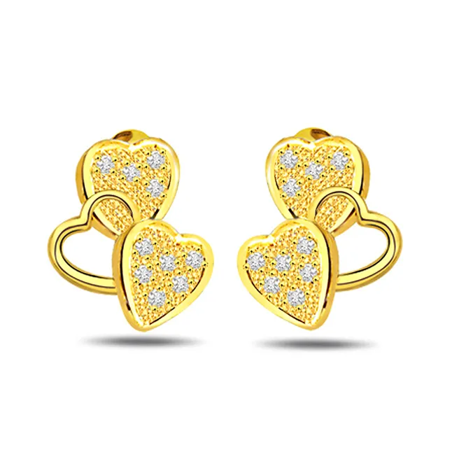 Heavenly Triseme 0.40 cts  Heart Shape Diamond Earrings (ER140)