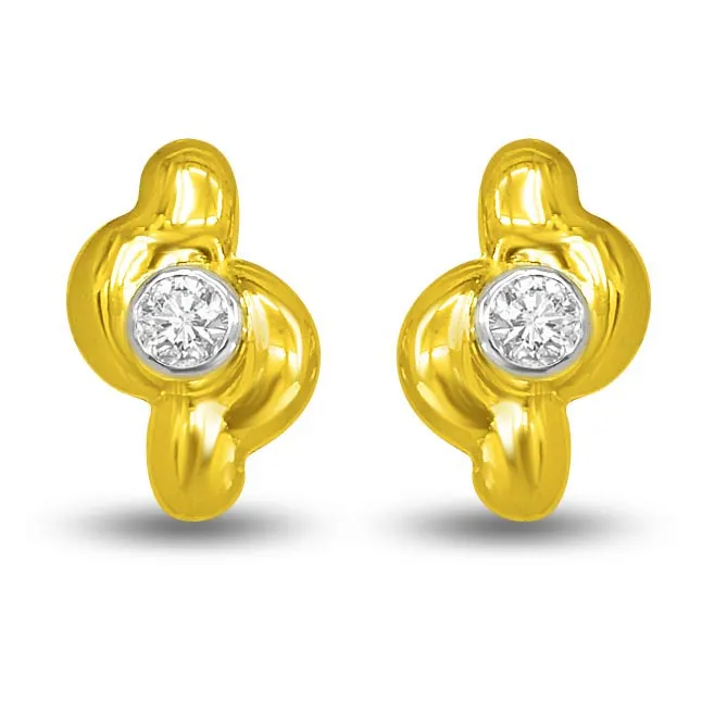 Hooping Circle 0.40 ct Diamond Solitaire Earrings -Solitaire Earrings