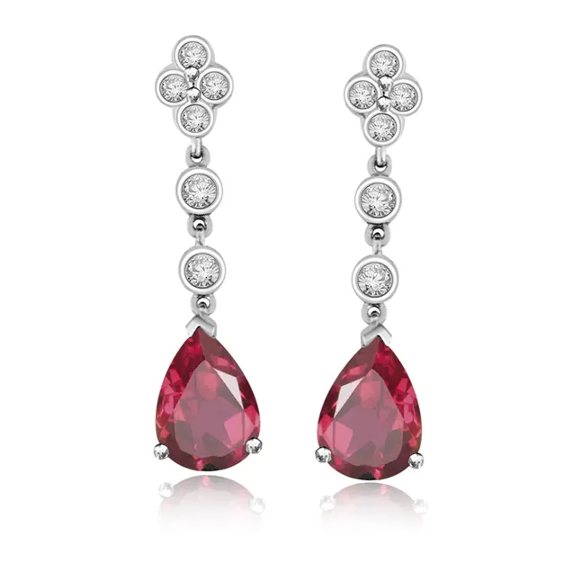 Queen's Dangle Tourmaline Diamond Earring (ER166)